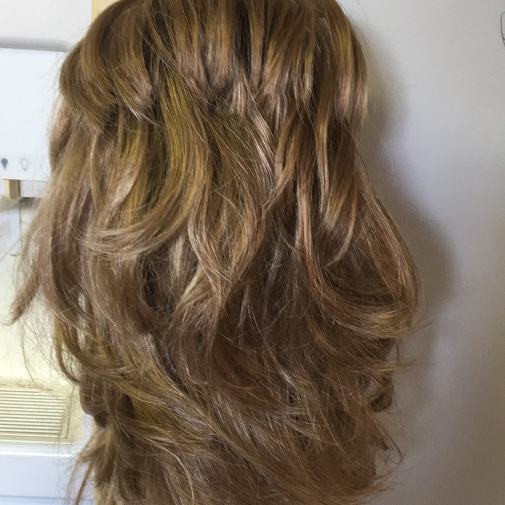 Brown blonde clip in ponytail extension